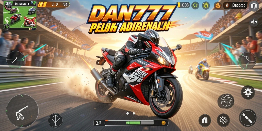 Tampilan seru gameplay balap motor di DAN777.