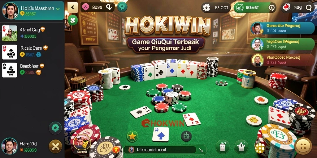 Screenshot HOKIWIN menunjukkan gameplay seru dari QiuQiu.