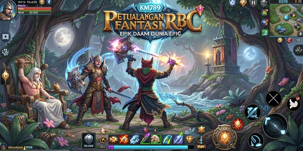 Screenshot gameplay KM789 menampilkan pertarungan seru dan eksplorasi dunia yang luas.