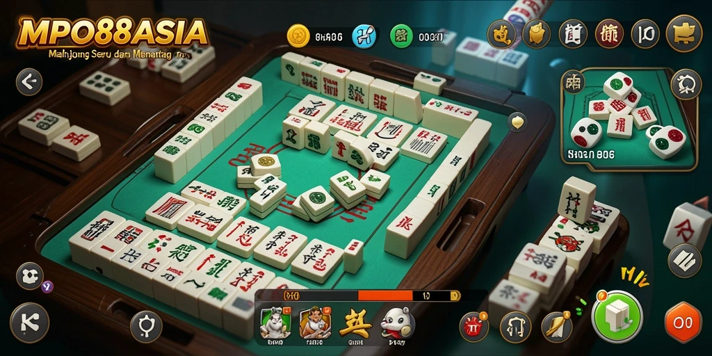 Tampilan permainan Mahjong yang menarik dan gameplay interaktif.
