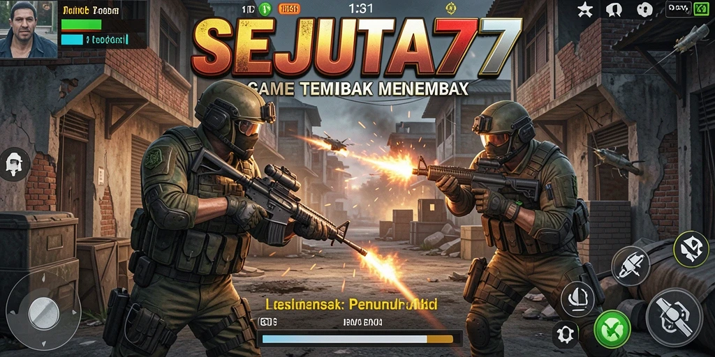 Screenshot gameplay SEJUTA77 menunjukkan pertempuran intens dan grafis yang menawan.