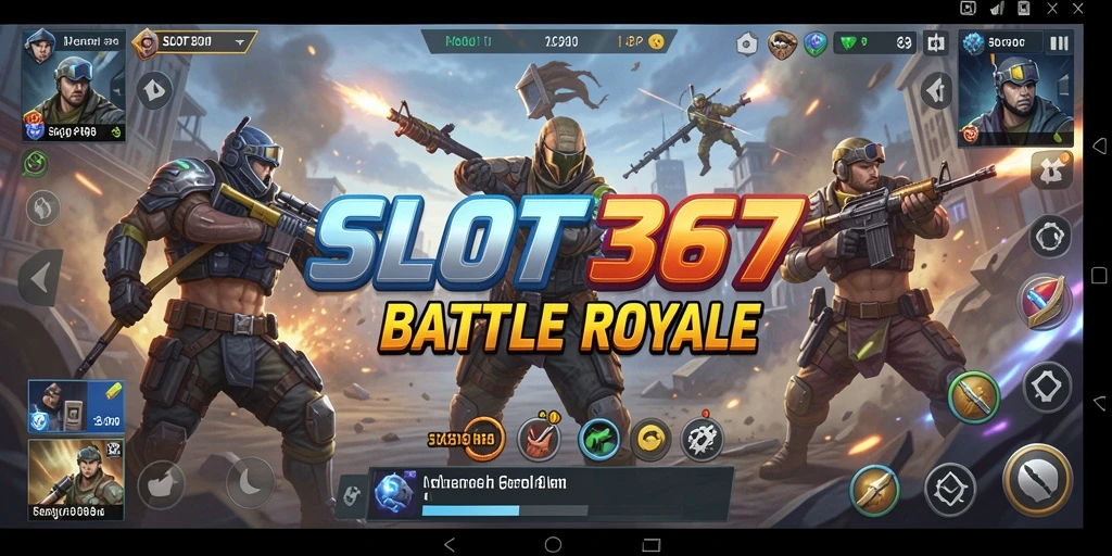Tampilan gameplay intens di SLOT367 saat pertarungan Battle Royale.