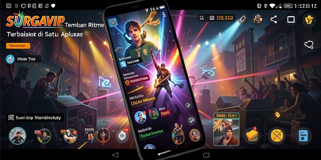 Tampilan screenshot permainan SURGAVIP dengan berbagai pilihan lagu.