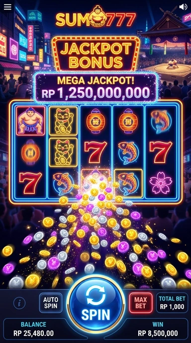 Screenshot aplikasi sumo777 menampilkan berbagai kategori aplikasi.
